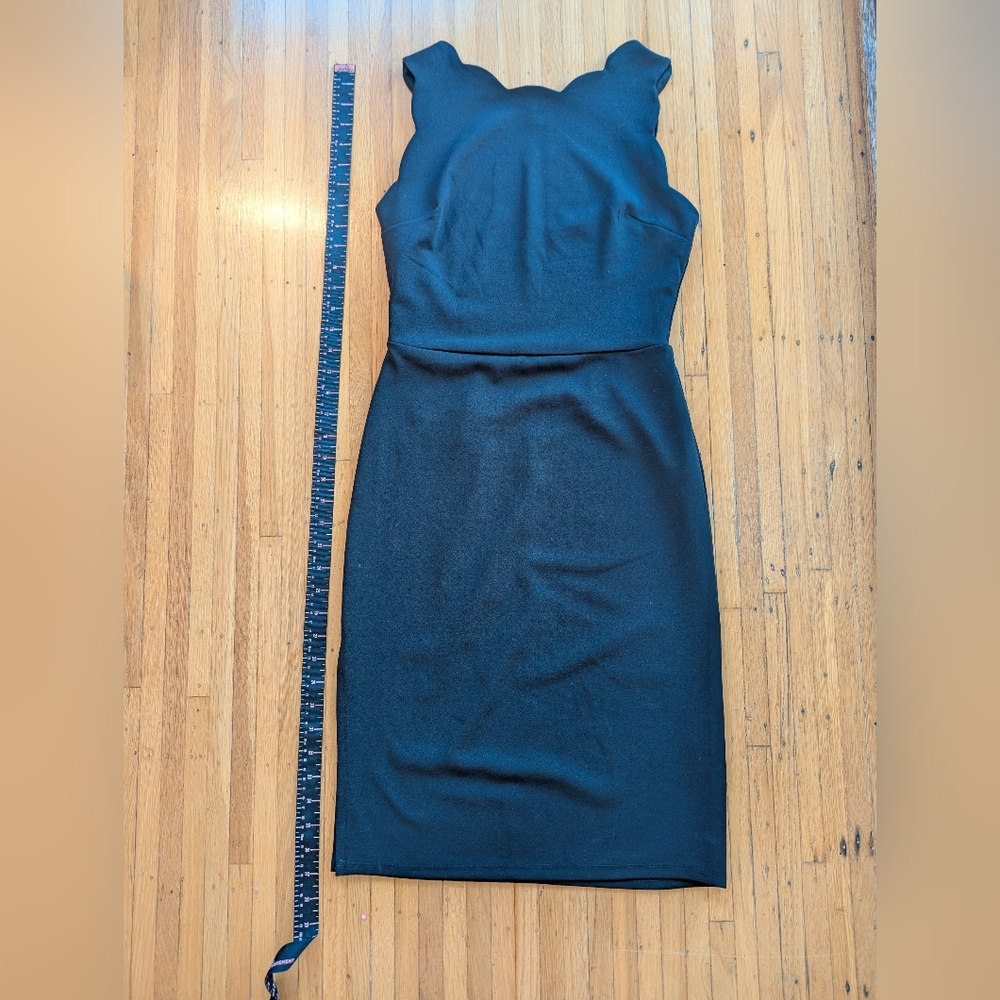 Monteau Black Scalloped Neckline Dress - Size Small